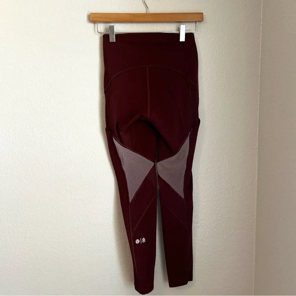 Lululemon X Barry’s Stronger as One High Rise Tight in Midnight Maroon, Size 4